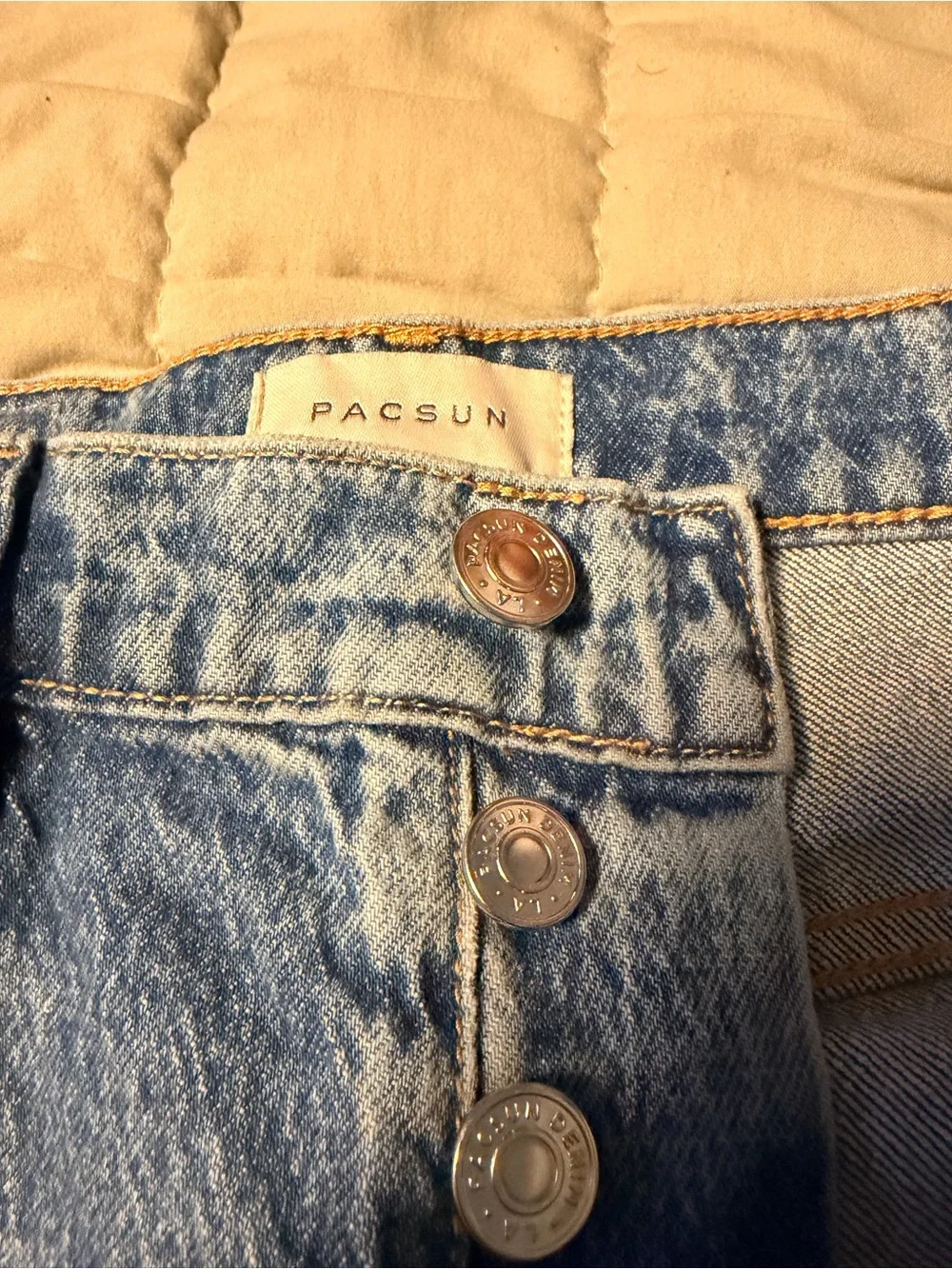 PacSun Light Blue Button-Fly Denim Jeans - Picture 4 of 7
